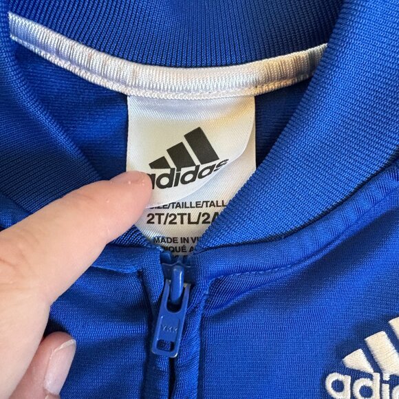 ADIDAS Kids Zip-up Sweatshirt Blue Size 2T Toddler - Picture 5 of 8